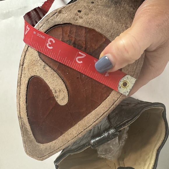 Corral Vintage Black Leather Lizard Inlay Cowboy C2115 Boots Womens Size 7.5 - Picture 16 of 16